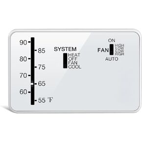 Briidea RV Thermostat Compatible with Coleman 7330 * 335*, 7330 * 385*, 7330 * 336* Series, Heat & Cool Camper Thermostat, 12 VDC, White, Easy to Use