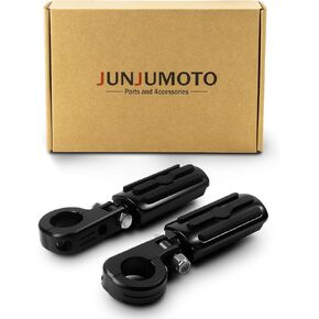 Streamliner Highway Pegs Footpegs وCNC Mount Kit مناسب لـ Harley Sportster Softail Dyna Road King Road Glide Street Glide مع 1 1/4 حارس المحرك (أسود، الطراز A)