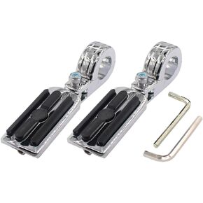 ApplianPar Chromed Highway Pegs Foot Pegs Mounting Bracket for Tri Glide Sportster Electra Road Street Glide Motorcycle 1.25 Inch Engine Guard Silver Set of 2