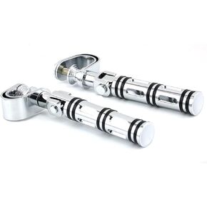1-1.25"(25mm-32mm) Universal Motorcycle Foldable Highway Antivibrate Engine Guard Crash Bars Foot Pegs for Harley Electra Glide Road King Street Glide-chrome
