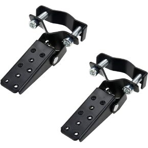 2 Pcs Foldable Foot Pedals, Universal Frame Clamp-On Type Folding Foot Step Pegs for Motorcycle (Black Plated)