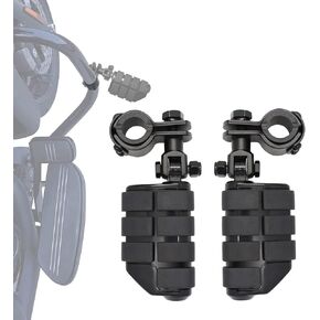 Motorcycle Highway Pegs Footrest with Mount Clamp Kit Fit for Harley Touring Road King Street Glide Road Glide Electra Glide Yamaha Suzuki Kawasaki 25mm 32mm 34mm (Black)