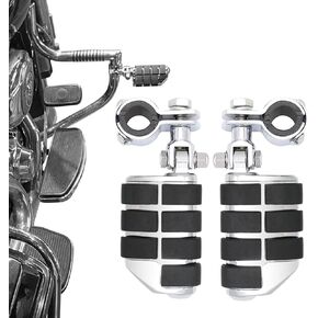 Motorcycle Highway Pegs Footrest with Mount Clamp Kit Fit for Harley Touring Road King Street Glide Road Glide Electra Glide Yamaha Suzuki Kawasaki 25mm 32mm 34mm (Black)