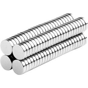 Small 6x1.5mm Round Disc Magnets - Magnetic Metal Holders Organizers Fasteners Circle 1/4x1/16 Magnet Disk Universal Multi-Use (100 Pack)