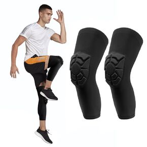 Knee Pads for Men & Women, 1 Pair Knee Compression Sleeve with Thickened Pads, Knee Protective Gear Knee Support for Basketball Wrestling Football Volleyball Snowboarding Workout