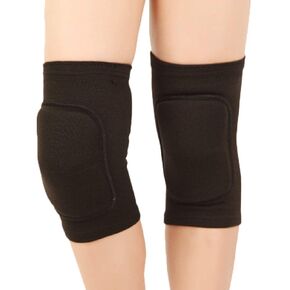 1 Pair Protective Knee Pads Non-slip Breathable Elastic Knee Sleeve Pad Protector for Volleyball Dance Basketball Baseball Wrestling Cycling Skiing (Black)
