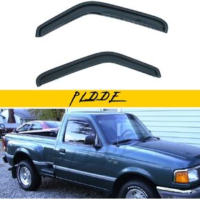 2 pcs in-Channel Window Visors Compatible with 93-11 Ford Ranger 94-10 Mazda B2300/B2500/B3000/B4000 Regular & Extended Cab Front Doors Sun/Rain Guard Window Visors 2-Door Dark Smoke