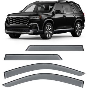 Tape-On Side Window Deflectors for Pilot 2023-2025, Window Rain Guards Window Visor Rain Guards Vent Guard Shade Deflectors Compatible with Honda Pilot Accessories All-Weather Protection