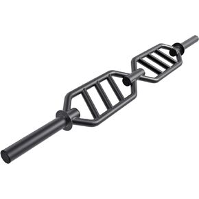 Kipika Barbell Olympic Trap Bar, Hex Bar, Shrug Bar, Deadlift Bar with Folding Handles - Multi-Grip Barbell, Swiss Bar, American Bar, Football Bar, Fits 2" Olympic Plates