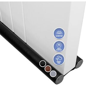 Arrowzoom 1 Door Bottom Sealing Strip Draft Stopper PRO Cotton Foam Leather Water Resistant Energy Saving Weather Stripping Seal Block Outside Noise Dirt Dust Black 36.6 x 4 x 1 inches AZ1260
