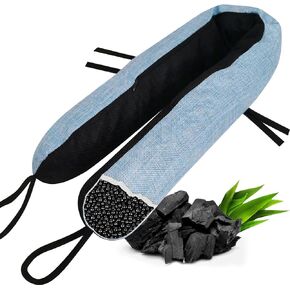 36 Inch Under Door Draft Stopper, Weighted Door Draft Blocker with Charcoal Beads, Heavy Duty Door Bottom Draft Stopper Door Noise Blocker & Air Purifer, Fits 0 to 3 Inches Door Gaps