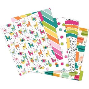 Pukka Pad, Bloom Reversible Dividers, 1 Pack of 5 Tab Set, 3-Ring Binder Compatible, 8 ½ x 11 in. Multi-Color