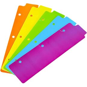 STOBOK 5pcs Bookmark Mini Binder Divider Snap-in Bookmark 3 Ring Binder Notebook Divider 5pcs (Colorful Color File Folders Removable Adhesive Plastic Tags Page Dividers Tab 6 Tab Divider