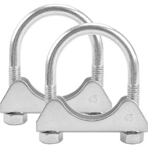 2" U Bolt Clamp, Muffler Exhaust Clamps,2 Inch Saddle Style Heavy Duty Mild Steel(2-Pack)