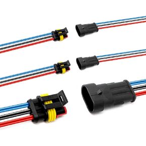 16AWG 3 Pin Plug Waterproof Connector, Male and Female Way Auto Electrical Wire Connectors Harness Suitable for Car, Truck, Boat, Motorcycle, Trike, Caravan, Marine,high conductivity- 3 Pack
