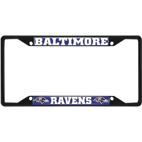 FANMATS 31345 Baltimore Ravens Metal License Plate Frame Black Finish
