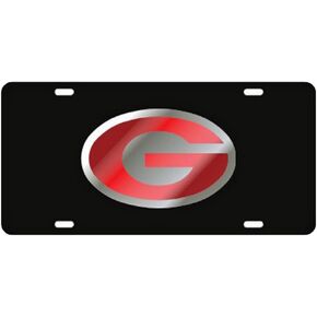 Craftique Georgia Bulldogs Black Laser Cut License Plate