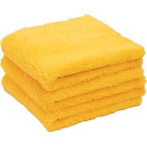 VIKING Microfiber Cleaning Cloth for Car Detailing, Ultra Plush Finishing Microfiber Towels for Car Cleaning Supplies, Yellow, 16 inch x 16 inch, 3 Pack