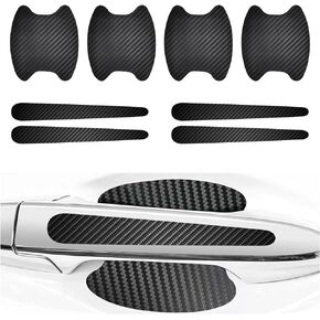 8PCS Car Door Handle Sticker, Anti-Scratch Carbon Fiber Auto Car Door Cup Protector with Self-Adhesive, Universal Waterproof Door Bowl Handle Protective Film for Most Cars (Transparent)