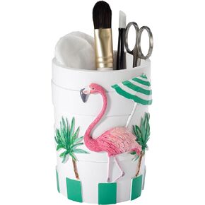 Avanti Linens - Bathroom Accessory Set, 4-Piece Countertop Accessories Including Tumbler & Soap Dish, Tropical Bath Decor (Flamingo Paradise Collection)