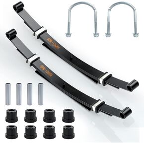 Golf Cart Heavy Duty 4-Leaf Rear Spring Kit for Club Car DS 1982-up Gas & Electric, with Bushings Sleeves U Bolt, Replace OEM 1014675 102006501 1011149 1012618