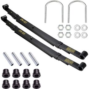 Golf Cart Heavy Duty 4-Leaf Rear Leaf Spring Kit for Club Car Precedent 2004-up, with Bushings Sleeves U Bolts, Replace OEM 102509301 102513001