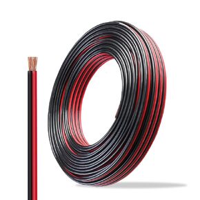 TMH 2pin 2 Color Red Black Cable 20FT - 14 AWG Hookup Electrical LED Strips Extension Wire 15A 12V/24V, 2 Conductor Parallel Strips Extension Wire for Ribbon Lamp Tape Lighting (1 Pcs)