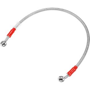 X AUTOHAUX 50cm 19.69" 10mm ID Motorcycle Hydraulic Brake Line Oil Hose Pipe 28° 0° Stainless Steel Braided Cable for ATV Motocross Sport Bikes Silver Tone