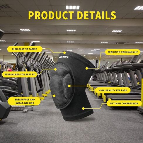 وسادات الركبة للكرة الطائرة من EULANT للرجال والنساء، كم واقي للركبة لتجنب الاصطدام، واقي للركبة مبطن سميك للكرة الطائرة وكرة السلة وأعمال الركوع والبستنة مقاس L in Kuwait