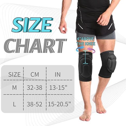 وسادات الركبة للكرة الطائرة من EULANT للرجال والنساء، كم واقي للركبة لتجنب الاصطدام، واقي للركبة مبطن سميك للكرة الطائرة وكرة السلة وأعمال الركوع والبستنة مقاس L in Kuwait