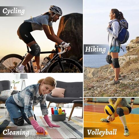 وسادات الركبة للكرة الطائرة من EULANT للرجال والنساء، كم واقي للركبة لتجنب الاصطدام، واقي للركبة مبطن سميك للكرة الطائرة وكرة السلة وأعمال الركوع والبستنة مقاس L in Kuwait