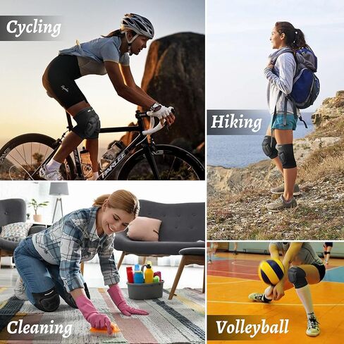 وسادات الركبة للكرة الطائرة من EULANT للرجال والنساء، كم واقي للركبة لتجنب الاصطدام، واقي للركبة مبطن سميك للكرة الطائرة وكرة السلة وأعمال الركوع والبستنة مقاس L in Kuwait