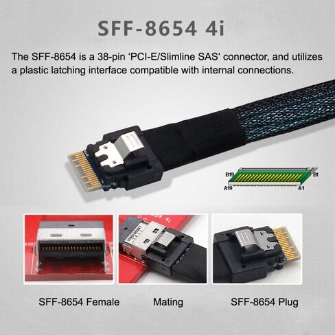 بطاقة PCI-E 5.0 M.2 M-Key إلى MCIO Mini Cool Edge IO أنثى محول المضيف لـ PCIe Nvme SSD 2280 2230 in Saudi Arabia