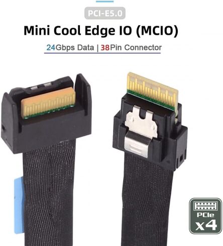 بطاقة PCI-E 5.0 M.2 M-Key إلى MCIO Mini Cool Edge IO أنثى محول المضيف لـ PCIe Nvme SSD 2280 2230 in Saudi Arabia