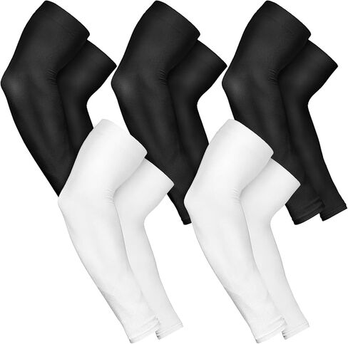AURUZA 5 Pairs Arm Sleeves for Men & Women, Compression Cooling Tattoo Sleeve Cover Up for Women, Men & Kids Basketball Volleyball UV Sun Protection… in Saudi Arabia
