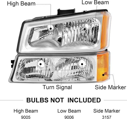 مجموعة مصابيح أمامية مضادة للضباب مع LED DRL مناسبة لـ 03 04 05 06 Chevy Silverado Avalanche 1500 2500 3500/07 Classic، الجانب الأيسر والأيمن (عاكس كهرماني لغطاء الكروم) in Saudi Arabia