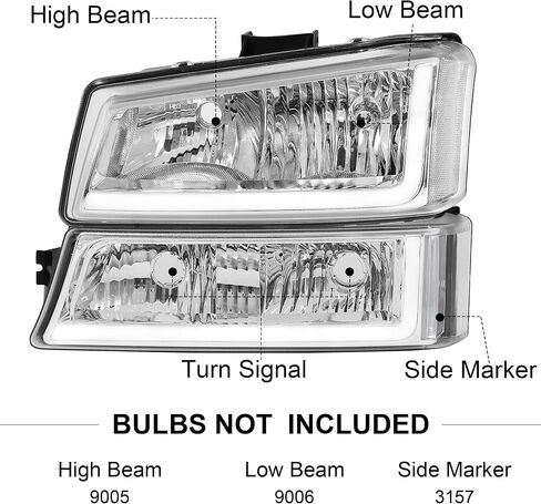 مجموعة مصابيح أمامية مضادة للضباب مع LED DRL مناسبة لـ 03 04 05 06 Chevy Silverado Avalanche 1500 2500 3500/07 Classic، الجانب الأيسر والأيمن (عاكس كهرماني لغطاء الكروم) in Saudi Arabia