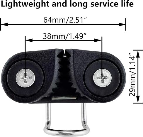 كام المربط مع حلقة رائدة، معدات المراكب الشراعية المتقدمة، معدات البيلاتيس قارب حبل الدخول السريع سلك الإبحار Fairlead (أسود، 2 قطعة) in Kuwait
