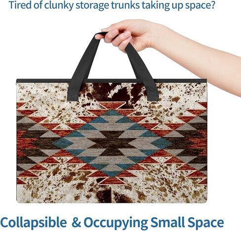 منظم صندوق السيارة بطبعة بقرة بنية، حقيبة تخزين البضائع القابلة للطي، غير قابلة للانزلاق، 3 مقصورات مقسمة، ملحقات داخلية للسيارات للسيارات ذات الدفع الرباعي والشاحنات والنزهات والتخييم in Kuwait