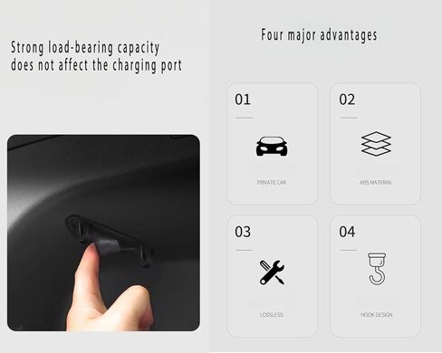 خطاف حقيبة البقالة لصندوق السيارة من الملحقات الداخلية Tesla Model Y 2021-2023 (مجموعة سوداء مكونة من 1) in Kuwait