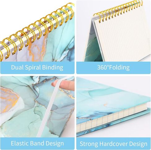 4 عبوات من دفاتر الملاحظات الحلزونية ذات الغلاف الصلب B5، مجلة دفتر ملاحظات مسطرة بالكلية، 7.5 بوصة × 10.2 بوصة، 640 صفحة يوميات للنساء والرجال، دفاتر ملاحظات جمالية للعمل والمدرسة (رخام B5) in Kuwait