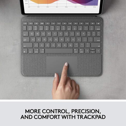 Logitech Folio Touch iPad Keyboard Case with Trackpad and Smart Connector for iPad Air (4th Gen) – Graphite in Saudi Arabia