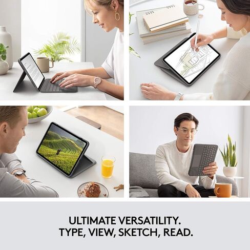 Logitech Folio Touch iPad Keyboard Case with Trackpad and Smart Connector for iPad Air (4th Gen) – Graphite in Saudi Arabia