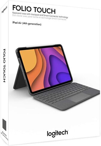 حافظة لوحة المفاتيح Logitech Folio Touch ذات الإضاءة الخلفية لجهاز iPad Air 10.9 الجيل الرابع والخامس in Saudi Arabia