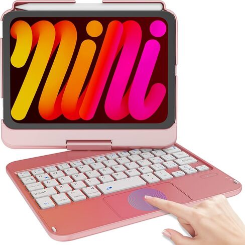 حافظة iPad Mini 6 مع لوحة مفاتيح، لوحة مفاتيح iPad Mini الجيل السادس 2021 8.3 بوصة الجيل السادس، حافظة لوحة مفاتيح قابلة للدوران 360 درجة، رفيعة وواقية لجهاز iPad Mini (الجيل السادس 2021) اللوحي in Kuwait