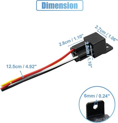 uxcell JD-2912 4 Pin DC 36V 40A Universal Car Vehicle Motor Fuse Relay Switch Power with Harness in Saudi Arabia
