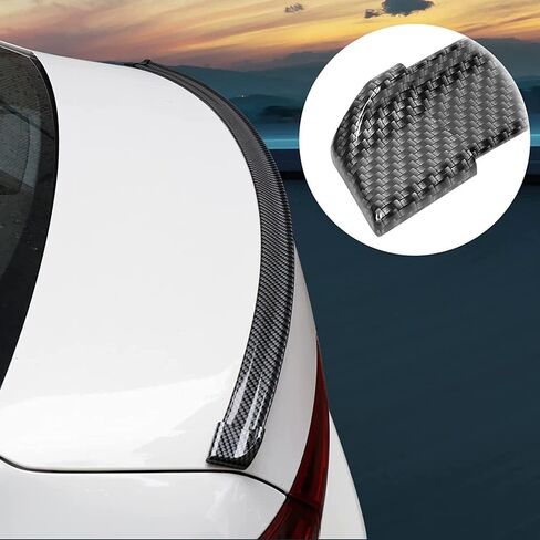 Car Trunk Spoiler Roof Lip Kit,Universal 59 inches Black Pattern Rear Wing Decorative Strip, Spoiler Free-Punching Rubber Lip Sticker, Suitable for Tailgate, Roof, Bumper Scratch Protection (Black) in Saudi Arabia