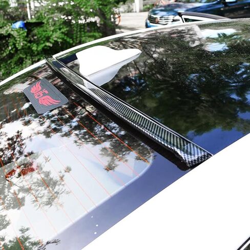 Car Trunk Spoiler Roof Lip Kit,Universal 59 inches Black Pattern Rear Wing Decorative Strip, Spoiler Free-Punching Rubber Lip Sticker, Suitable for Tailgate, Roof, Bumper Scratch Protection (Black) in Saudi Arabia