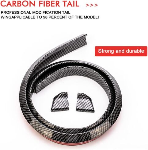Car Trunk Spoiler Roof Lip Kit,Universal 59 inches Black Pattern Rear Wing Decorative Strip, Spoiler Free-Punching Rubber Lip Sticker, Suitable for Tailgate, Roof, Bumper Scratch Protection (Black) in Saudi Arabia