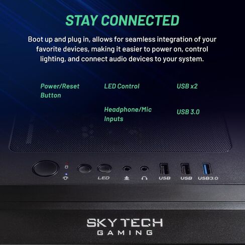 Skytech Chronos Gaming PC Desktop – Intel Core i7 13700K 3.4 GHz, NVIDIA RTX 4070 Ti, 1TB NVME Gen4 SSD, 32GB DDR5 RAM RGB, 850W Gold PSU, 360mm AIO, 11AC Wi-Fi, Windows 11 Home 64-bit in Saudi Arabia